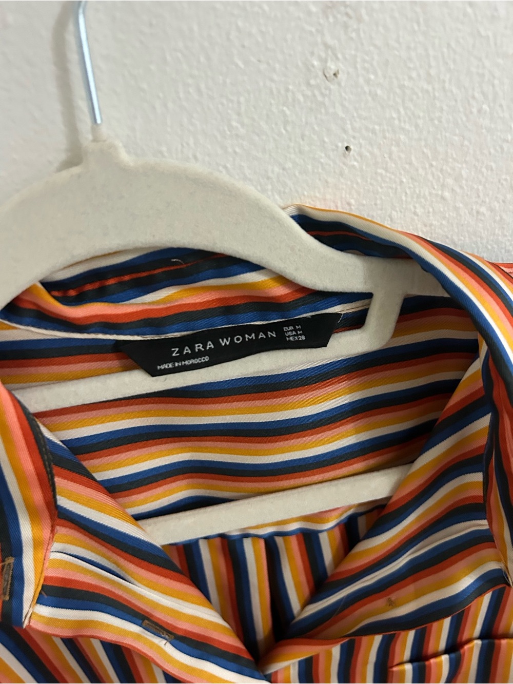 Zara Woman rainbow striped button down shirt - Picture 3 of 6
